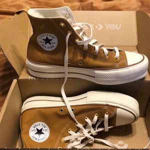 Custom Brown Platform Hightop Converse